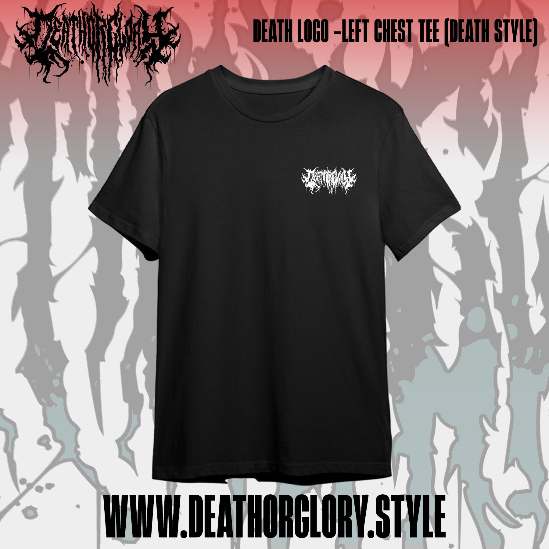 Death or Glory - Death logo left chest t-shirt