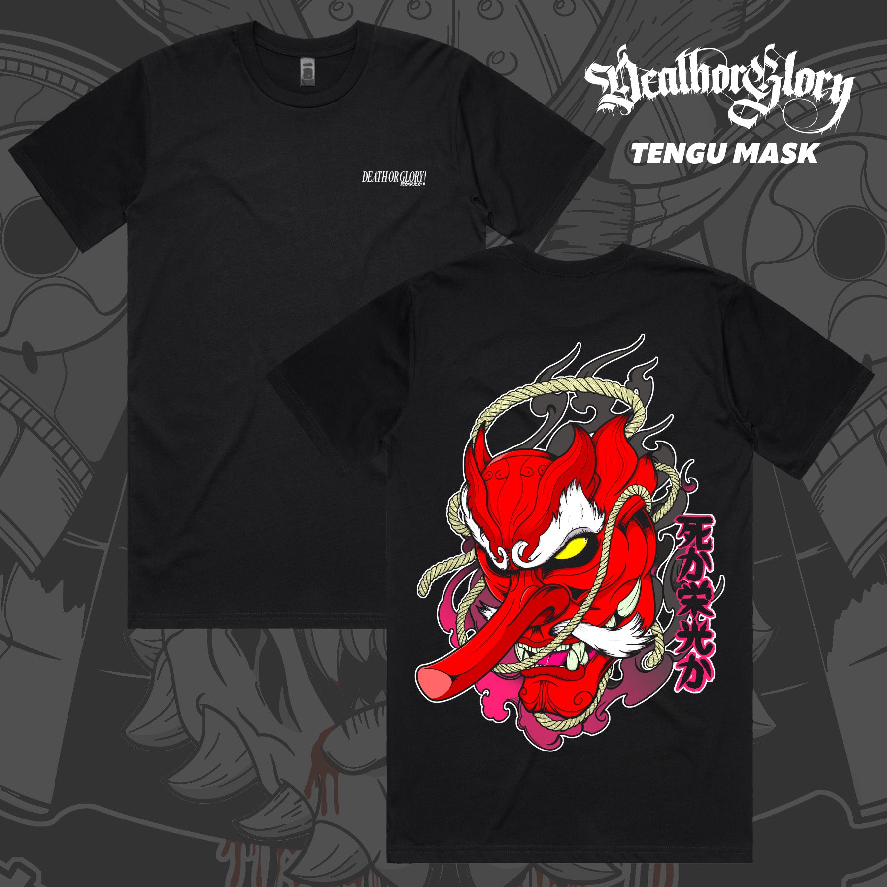 Death or Glory Tengu Mask t-shirt